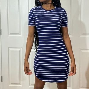 Blue & White Striped Dress